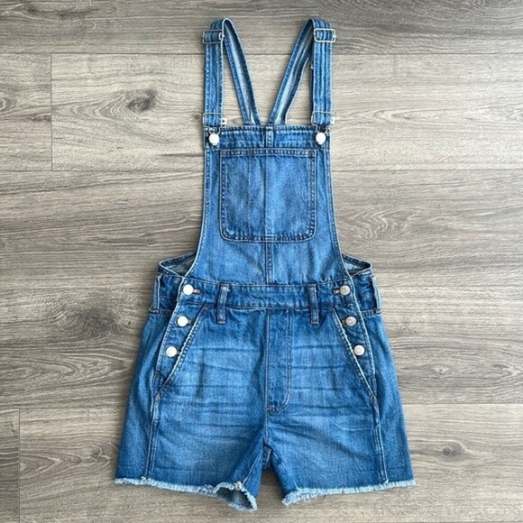 MADEWELL Adirondack Short Overalls XXS Denville Blue Denim Shortalls Festival - Picture 3 of 12
